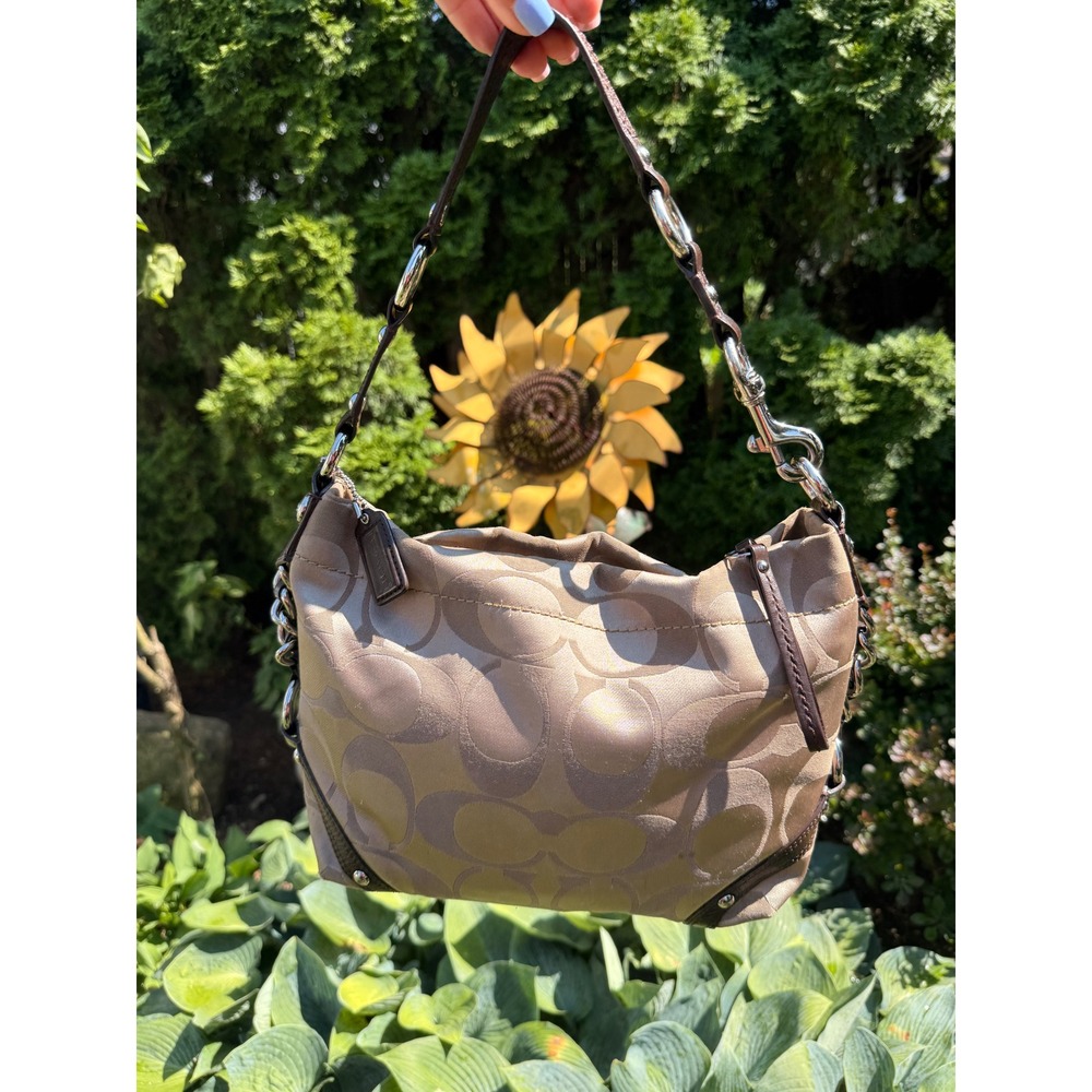 Coach Y2k Signature Jacquard Carly Shoulder Bag Khaki… - Gem